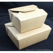 Boîte de papier à emporter Factory Kraft pour soupe de riz à la salade de nouilles